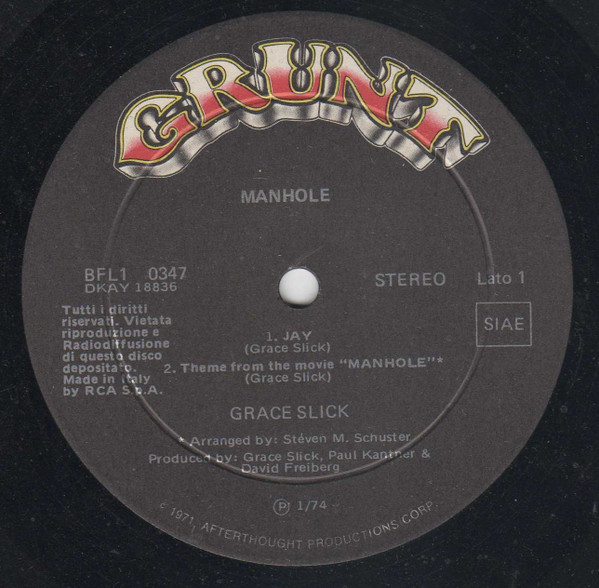 Grace Slick - Manhole | Grunt (BFL1-0347) - 3 Grace Slick - Manhole | Grunt (BFL1-0347) - 3
