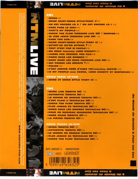 Suprême NTM - Live (Du Monde De Demain A Pose Ton Gun) | Epic (EPC 496583 2) - 2 Suprême NTM - Live (Du Monde De Demain A Pose Ton Gun) | Epic (EPC 496583 2) - 2
