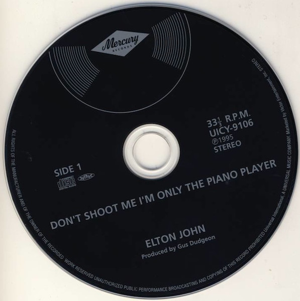 Elton John - Don't Shoot Me I'm Only The Piano Player CD | Mercury (UICY-9106) - 4 Elton John - Don't Shoot Me I'm Only The Piano Player CD | Mercury (UICY-9106) - 4