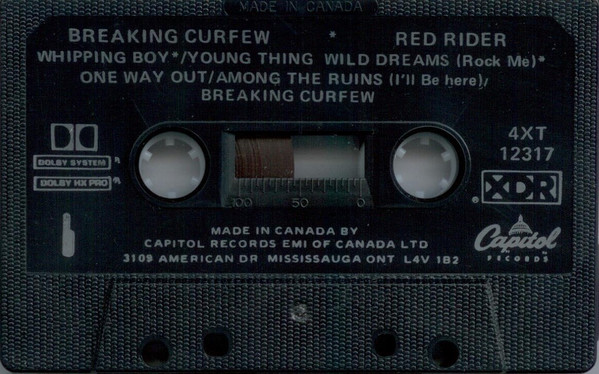 Red Rider - Breaking Curfew [Cassette] | Capitol Records (4XT 12317) - 4