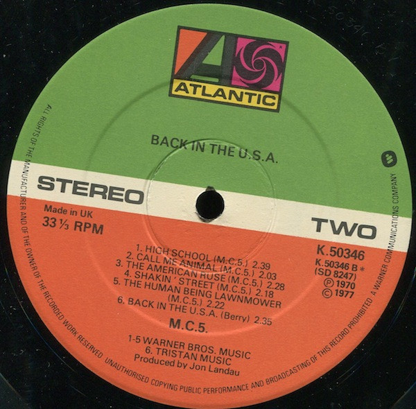 MC5 - Back In The USA | Atlantic (K50346) - 4 MC5 - Back In The USA | Atlantic (K50346) - 4