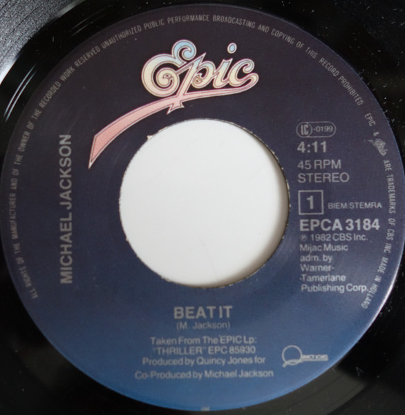 Michael Jackson - Beat It | Epic (EPC A 3184) - 3