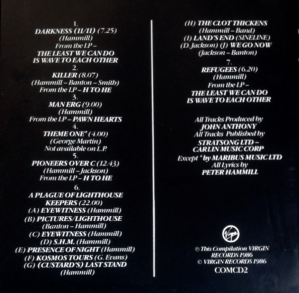 Van Der Graaf Generator - First Generation (Scenes From 1969-1971) | Virgin (COMCD 2) - 2 Van Der Graaf Generator - First Generation (Scenes From 1969-1971) | Virgin (COMCD 2) - 2