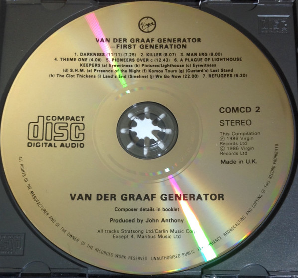 Van Der Graaf Generator - First Generation (Scenes From 1969-1971) | Virgin (COMCD 2) - 4 Van Der Graaf Generator - First Generation (Scenes From 1969-1971) | Virgin (COMCD 2) - 4
