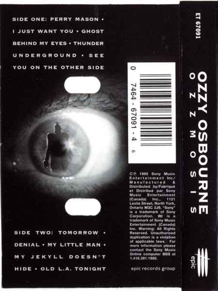 Ozzy Osbourne - Ozzmosis [Cassette] | Epic (ET 67091) - 2