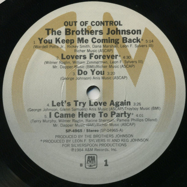 Brothers Johnson - Out Of Control | A&M Records (SP-4965) - 2 Brothers Johnson - Out Of Control | A&M Records (SP-4965) - 2