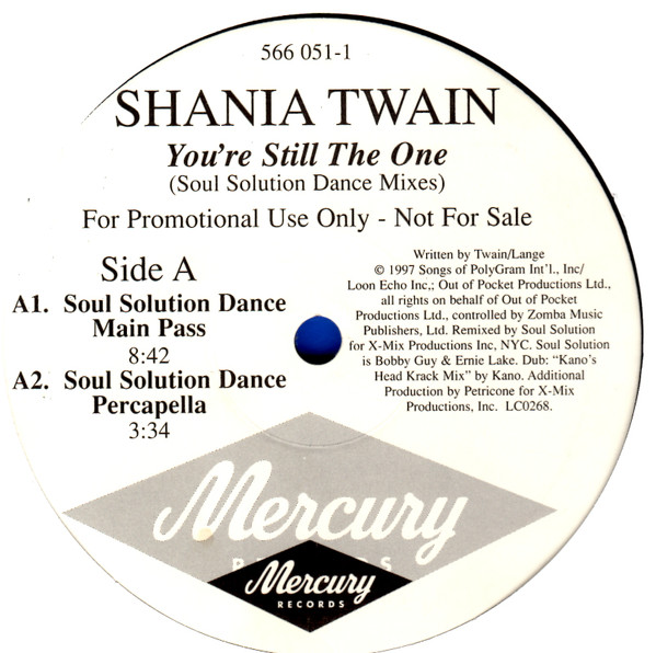 Shania Twain - You're Still The One (Soul Solution Dance Mixes) | Mercury (566 051-1) - main