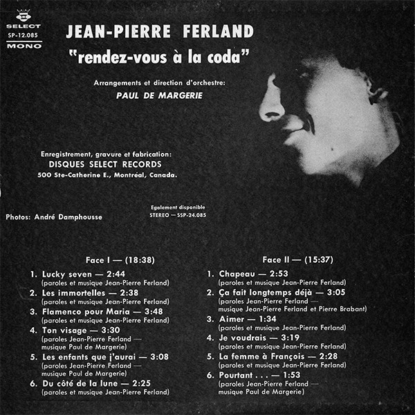 Jean-Pierre Ferland - Rendez-Vous À La Coda | Select (SP-12.085) - 2