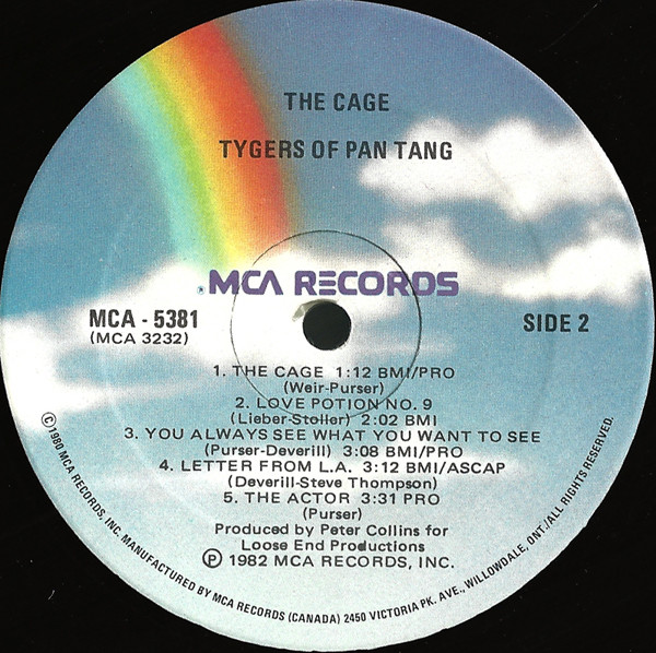 Tygers Of Pan Tang - The Cage [Vinyl] | MCA Records (MCA-5381) - 4