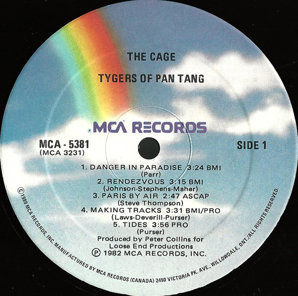 Tygers Of Pan Tang - The Cage [Vinyl] | MCA Records (MCA-5381) - 3