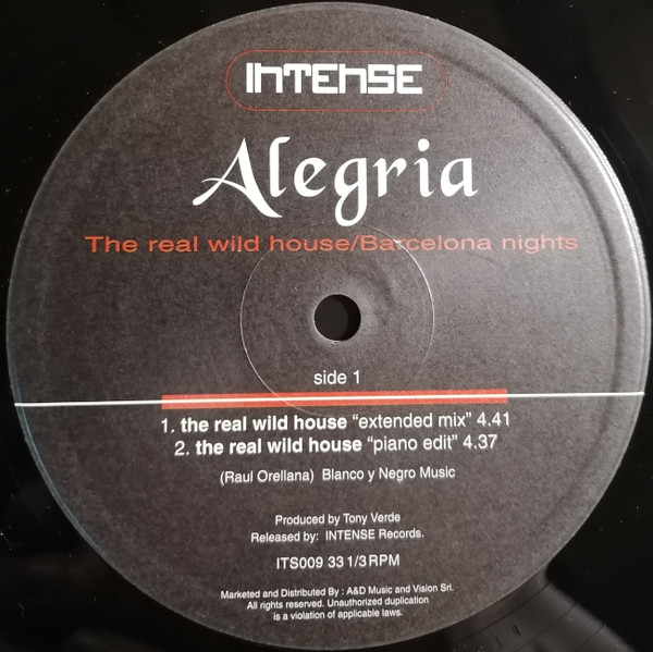 Alegria - The Real Wild House / Barcelona Nights | Intense Records (ITS009) - 3