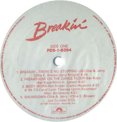 Various - Breakin' (Original Motion Picture Soundtrack) [Vinyl] | Polydor (PDS-1-6394) - 3
