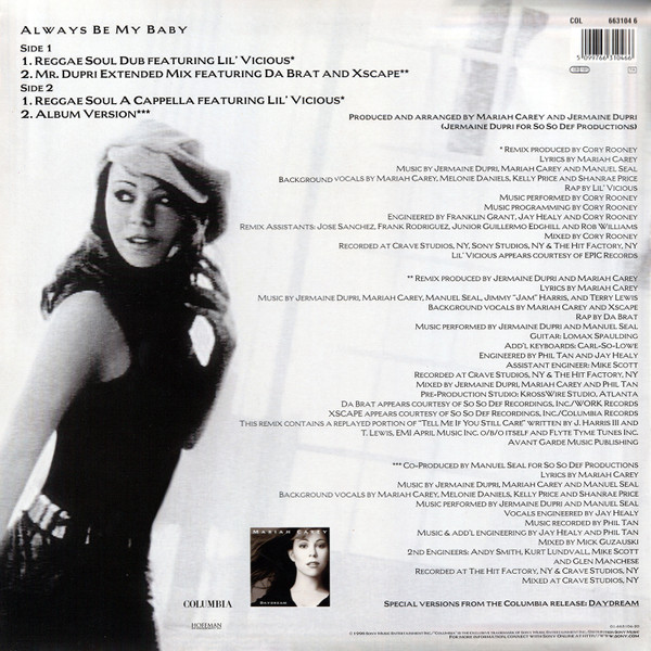 Mariah Carey - Always Be My Baby | Columbia (COL 663104 6) - 2