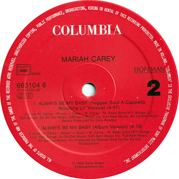 Mariah Carey - Always Be My Baby | Columbia (COL 663104 6) - 4