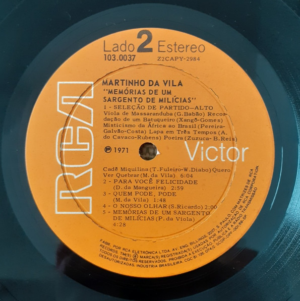 Martinho Da Vila - Memórias De Um Sargento De Milícias | RCA Victor (103.0037) - 4 Martinho Da Vila - Memórias De Um Sargento De Milícias | RCA Victor (103.0037) - 4