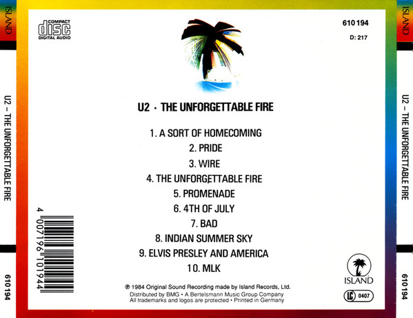 U2 - The Unforgettable Fire | Island Records (610 194) - 2 U2 - The Unforgettable Fire | Island Records (610 194) - 2