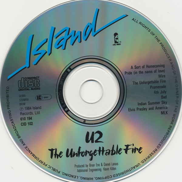 U2 - The Unforgettable Fire | Island Records (610 194) - 3 U2 - The Unforgettable Fire | Island Records (610 194) - 3