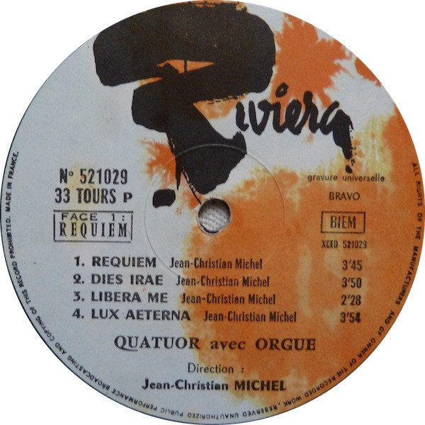 Jean-Christian Michel , Quatuor Avec Orgue - Requiem | Riviera (521029) - 3