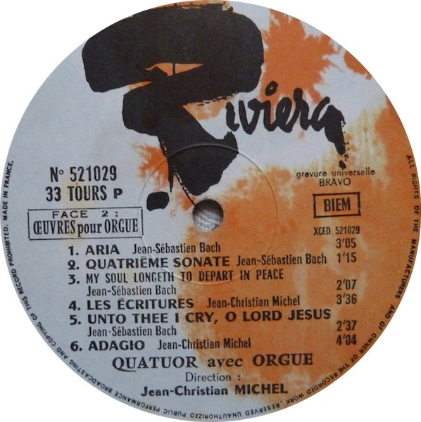 Jean-Christian Michel , Quatuor Avec Orgue - Requiem | Riviera (521029) - 4