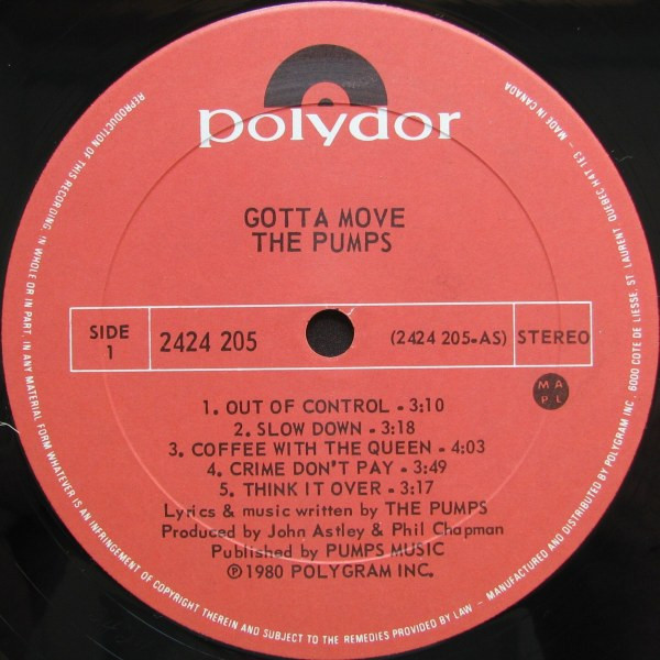 The Pumps - Gotta Move | Polydor (2424 205) - 3