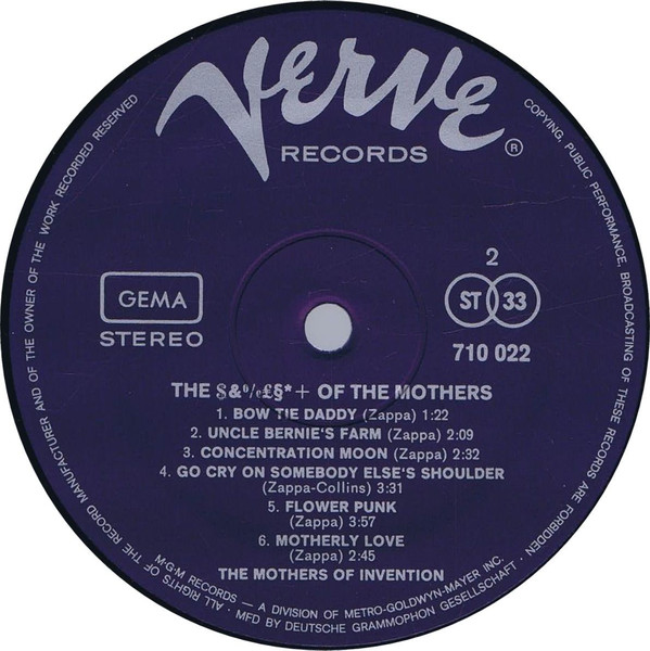 The Mothers - The **** Of The Mothers | Verve Records (710 022) - 3 The Mothers - The **** Of The Mothers | Verve Records (710 022) - 3