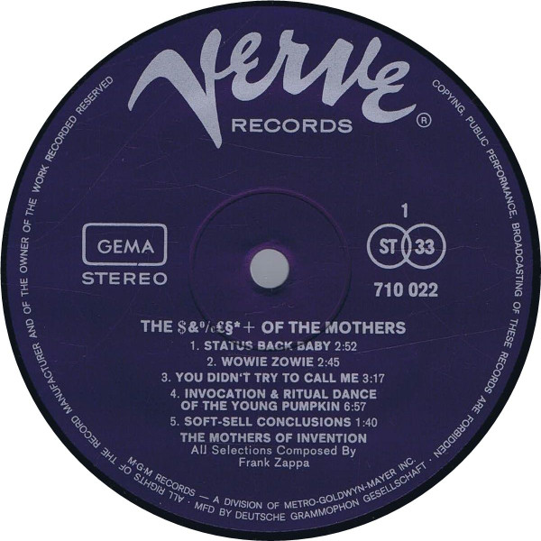The Mothers - The **** Of The Mothers | Verve Records (710 022) - 4 The Mothers - The **** Of The Mothers | Verve Records (710 022) - 4