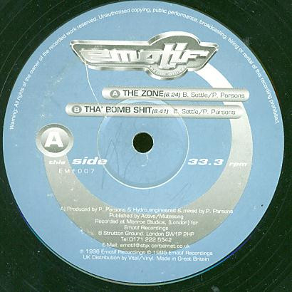 Hydro - The Zone / Tha' Bomb Shit | Emotif Recordings (EMF 007) - main