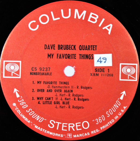 The Dave Brubeck Quartet - My Favorite Things | Columbia (CS 9237) - 3 The Dave Brubeck Quartet - My Favorite Things | Columbia (CS 9237) - 3