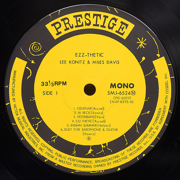 Lee Konitz & Miles Davis / Teddy Charles & Jimmy Raney - Ezz-thetic | Prestige (SMJ-6524 M) - 4
