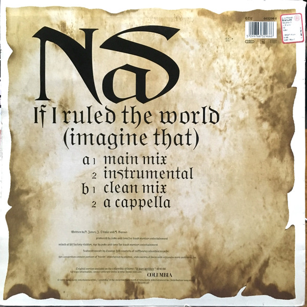 Nas - If I Ruled The World (Imagine That) | Columbia (COL 663296 6) - 2 Nas - If I Ruled The World (Imagine That) | Columbia (COL 663296 6) - 2