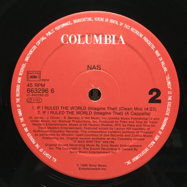 Nas - If I Ruled The World (Imagine That) | Columbia (COL 663296 6) - 4 Nas - If I Ruled The World (Imagine That) | Columbia (COL 663296 6) - 4