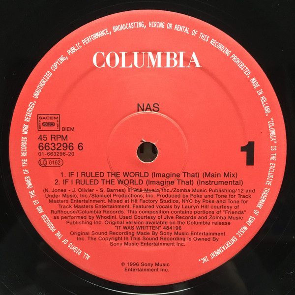 Nas - If I Ruled The World (Imagine That) | Columbia (COL 663296 6) - 3 Nas - If I Ruled The World (Imagine That) | Columbia (COL 663296 6) - 3