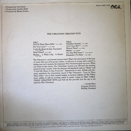 The Vibrations - Greatest Hits | Okeh (OKS 14129) - 2