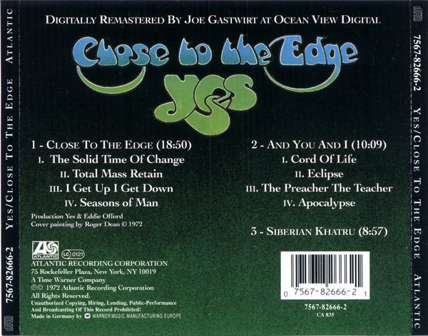 Yes - Close To The Edge | Atlantic (7567-82666-2) - 2