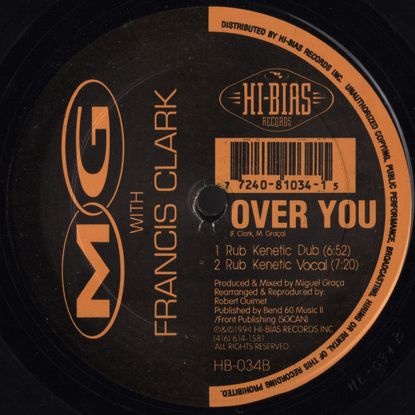MG With Francis Clark - Over You | Hi-Bias Records (HB-034) - 3