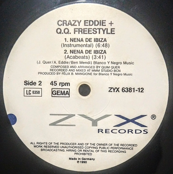 Crazy Eddie + Q.Q. Freestyle - Nena De Ibiza (Girl Of Ibiza) | ZYX Records (ZYX 6381-12) - 4 Crazy Eddie + Q.Q. Freestyle - Nena De Ibiza (Girl Of Ibiza) | ZYX Records (ZYX 6381-12) - 4