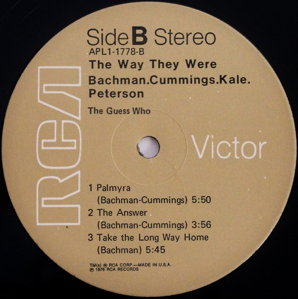 The Guess Who - The Way They Were | RCA (APL1-1778) - 4 The Guess Who - The Way They Were | RCA (APL1-1778) - 4