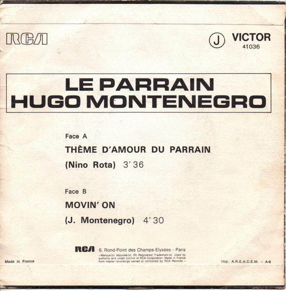 Hugo Montenegro - Le Parrain | RCA Victor (41036) - 2