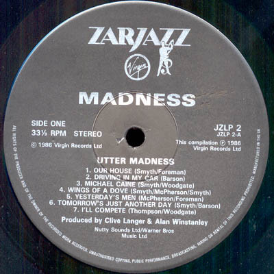 Madness - Utter Madness | Zarjazz (JZLP 2) - 2 Madness - Utter Madness | Zarjazz (JZLP 2) - 2