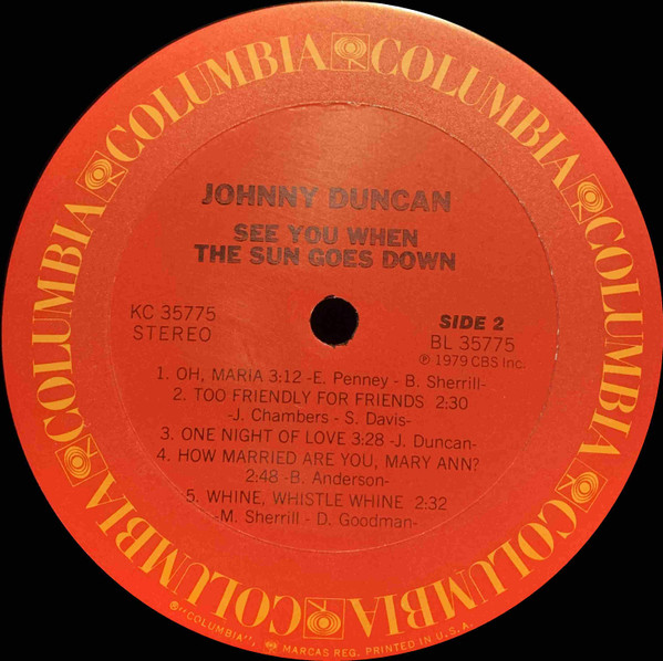 Johnny Duncan - See You When The Sun Goes Down | Columbia (KC 35775) - 2