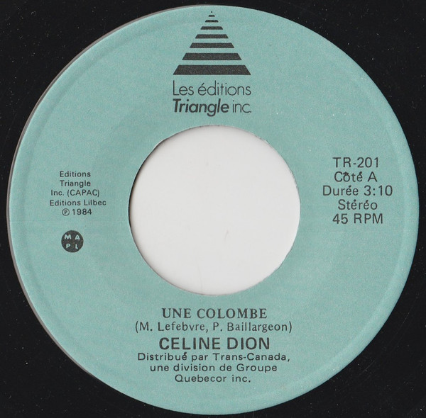 Céline Dion - Une Colombe | Les Editions Triangle (TR-201)