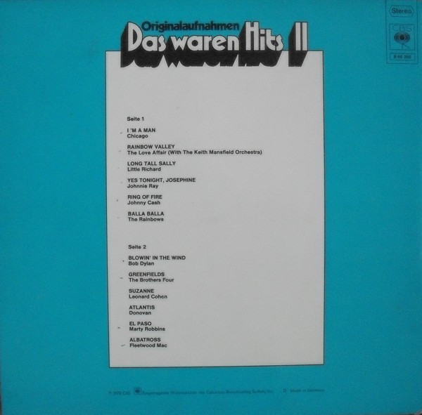 Various - Das Waren Hits II | CBS (S 65 255) - 2