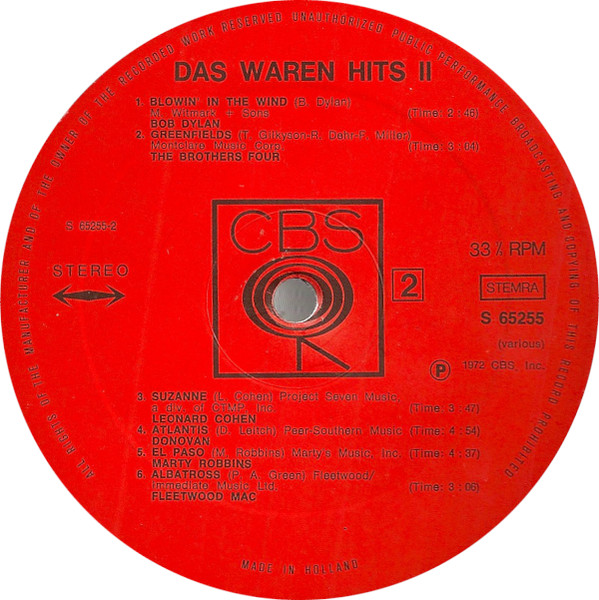 Various - Das Waren Hits II | CBS (S 65 255) - 4