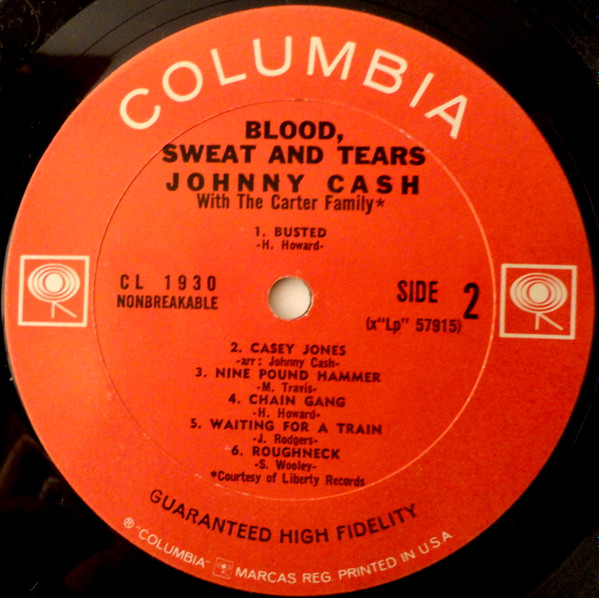 Johnny Cash With The Carter Family - Blood, Sweat And Tears | Columbia (CL 1930) - 4