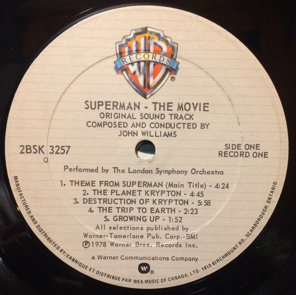 John Williams - Superman The Movie (Original Sound Track) | Warner Bros. Records (2BSK 3257) - 3