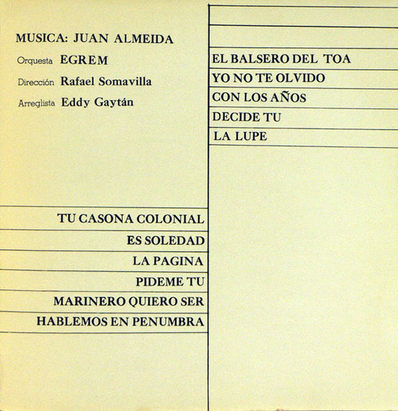 Juan Almeida - Musica Cubana Instrumental | Areito (LDA-3382) - 4 Juan Almeida - Musica Cubana Instrumental | Areito (LDA-3382) - 4