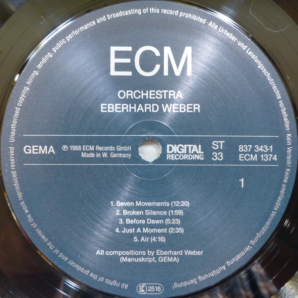 Eberhard Weber - Orchestra | ECM Records (ECM 1374) - 3