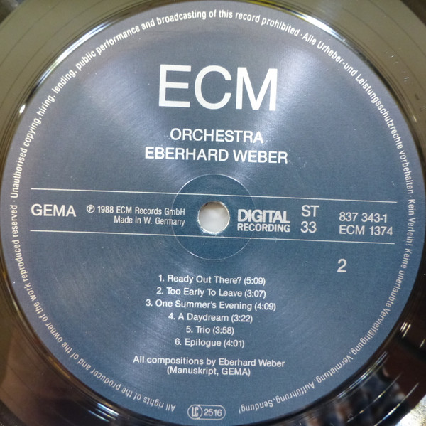 Eberhard Weber - Orchestra | ECM Records (ECM 1374) - 4