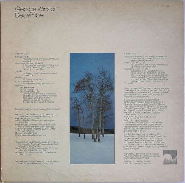 George Winston - December | Windham Hill Records (WH-1025) - 2 George Winston - December | Windham Hill Records (WH-1025) - 2