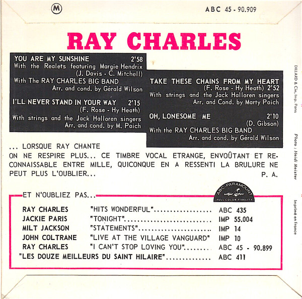 Ray Charles - You Are My Sunshine | ABC-Paramount (ABC 90909) - 2